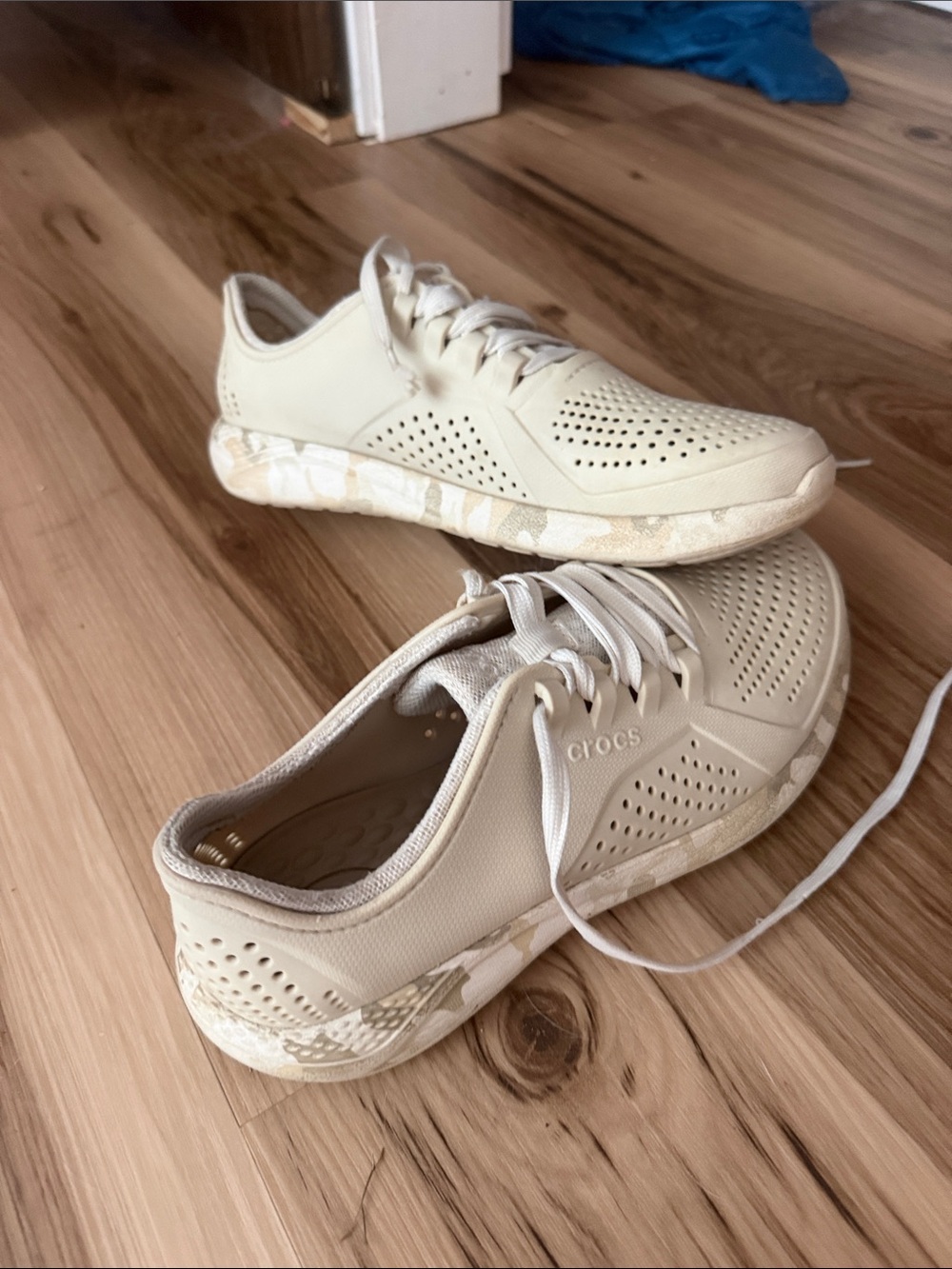 CROCS Women's LiteRide Perforated Sneaker in Cream